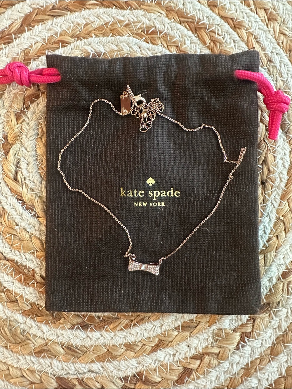 Kate  Spade  Rose Gold Bow Pendant Necklace